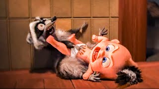 Incredibles 2 fight scene jack jack with raccoon [upl. by Yonit]