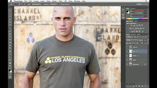 Photoshop Tutorial  Removing a logo from a subjects clothing [upl. by Eynenihc]