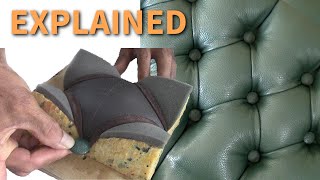 How to diamond button tufting is shaped EXPLAINED part 1 Capitoné in leather for beginners [upl. by Nekial]