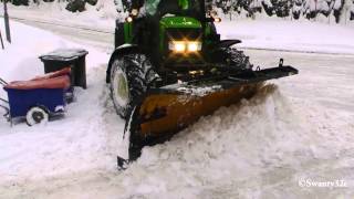 John Deere 6430 Plowing Snow [upl. by Leverett]