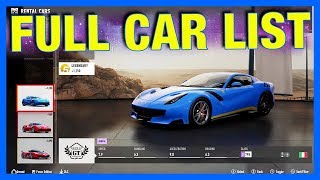 Forza Motorsport 7  FULL CAR LIST  DLC CARS  FORZA EDITION CARS [upl. by Piscatelli]