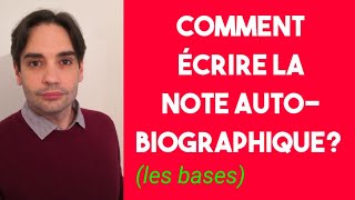 Comment écrire une note autobiographique [upl. by Marlon]