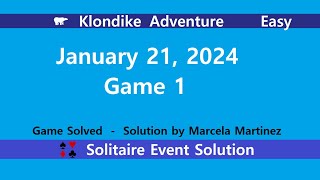 Klondike Adventure Game 1  January 21 2024 Event  Easy [upl. by Elisha]