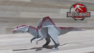 Origami Spinosaurus  Cómo hacer un spinosaurus en origami  Jurassic Park III [upl. by Wahs]