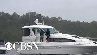 One man riding out Hurricane Florence on his boat [upl. by Mathur]