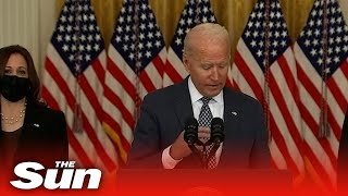 Biden FORGETS reporters question after live speech on Afghanistan [upl. by Tedman]