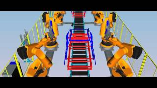 Tecnomatix Process Simulate  Welding line [upl. by Einalam]