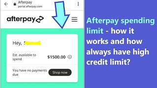 Afterpay spending limit increase and decrease  how it works and how to change available balance [upl. by Aisitel]