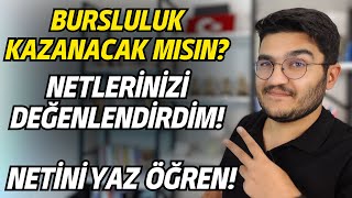 Bursluluk Sınavını Kazanacak Mısın Netlerinizi Değerlendirdim [upl. by Lawford535]