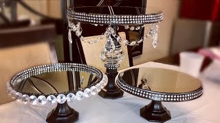 Dollar Tree DIY Glam Cake Stands 3 Different Designs [upl. by Maybelle]