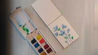 Watercolor painting tutorial Winsor amp Newton cotman watercolor mini set Travel set Review [upl. by Condon]