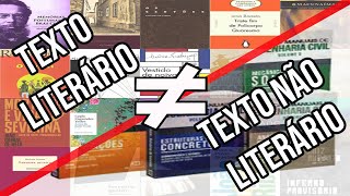 A DIFERENÇA ENTRE TEXTO LITERÁRIO E NÃO LITERÁRIO [upl. by Joed]