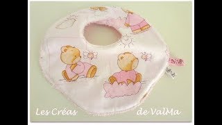 Bavoir fleur 03 mois pour bébé  Tuto couture ValMa Créas [upl. by Anoy503]