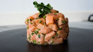 Salmon Tartare  How to make  Wasabi Salmon Tartare [upl. by Kyne]