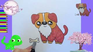 COME DISEGNARE FACILE DISEGNI KAWAII CARINI DA FARE cane [upl. by Mattias815]