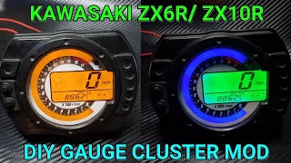 How to Change the Color of Your Kawasaki ZX6R ZX10 Gauge [upl. by Photina]