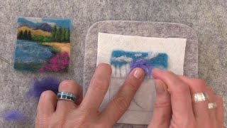 Needle Felt Landscape Needle Felting a Mini 2D Landscape Beginner Tutorial [upl. by Trebor]