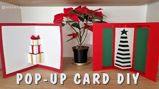 3D Christmas PopUp Cards DIY two examples  How to Make a Christmas Greeting Card [upl. by Eelahs]