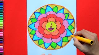 How to draw a Rangoli Design Pattern [upl. by Eugenius]