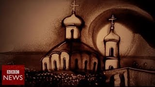 Crimean sand artist troubled by Ukraine violence  BBC News [upl. by Phillie]