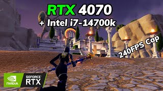 RTX 4070  Intel Core i714700k Fortnite 240FPS Cap  1440P  Performance Mode [upl. by Eyr]