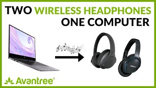 How to Connect TWO Headphones to ONE PC at the Same Time Bluetooth Wireless [upl. by Dahlstrom]