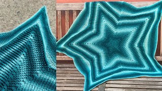 Starfish Blanket  Textured Baby Throw Afghan  Crochet Tutorial RIGHT HANDED [upl. by Drannek]