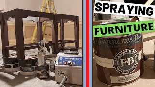 HVLP Sprayer Painting Funiture  Farrow and Ball Eggshell [upl. by Eudoxia426]