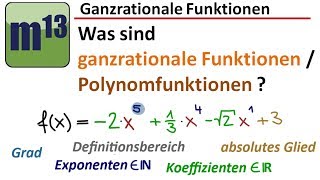 Was sind ganzrationale Funktionen Polynomfunktionen [upl. by Quartus312]