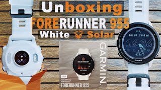 Garmin Forerunner 955 Solar White  Unboxing  Initial impressions  One month later  Bugs fixed [upl. by Natam]