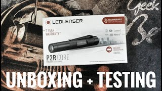 Led Lenser P2R Core Unboxing Review  Testing [upl. by Ennirac]