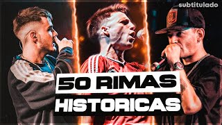 50 RIMAS que MARCARON la HISTORIA en batallas  Subtitulado [upl. by Nylehtak]