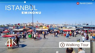 4K Istanbul Eminonu Virtual Walking Tour  Türkiye 2024 [upl. by Kilmarx539]