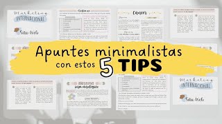 5 TIPS para hacer tus apuntes minimalistas  apuntes en word [upl. by Acilef]