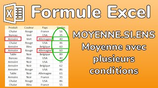 Excel  Formule MOYENNESIENS  Calculer une moyenne avec des conditions sur Excel  Docteur Excel [upl. by Emirak]