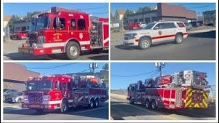 Passaic NJ Fire Dept Battalion Chief Engine 1 and Ladder 1 Responding on Broadway at Randolph St [upl. by Polky388]