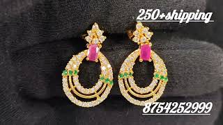 Gold like stone earring designs8754252999 earrings online gold white trending fashion [upl. by Eivets82]