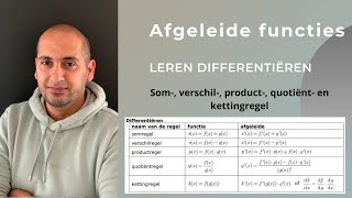 Functies differentiëren Product quotiënt en kettingregel [upl. by Niwled198]