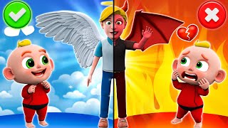 Dad Angel or Dad Demon😈😇  Beware of Strangers🚨 Funny Baby Songs  Nursery Rhymes amp Toddler Songs [upl. by Ydnerb603]