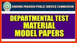 DEPARTMENTAL TEST MATERIAL Model Question Papers [upl. by Bosson350]