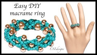 Easy DIY macrame ring [upl. by Jari219]