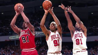 Every Dennis Rodmans 3Pointer as a Bull [upl. by Lraed]