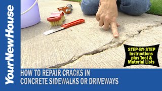 How to Repair Cracks in Concrete [upl. by Ynnahc]