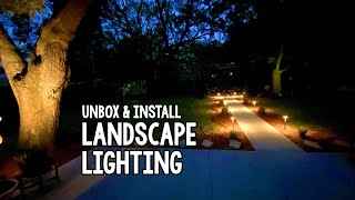 Installing Outdoor Lights  unboxing and installation of Portfolio LED low voltage landscape kit [upl. by Ethelind]