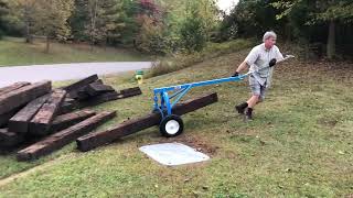 Using my Logrite Log Arch Junior to move railroad ties Pretty Frickin nice [upl. by Bronwyn]