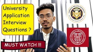 University Interview Questions For Masters AdmisionCMU Cornell experience [upl. by Uht611]