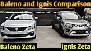 2022 New Baleno facelift Zeta VS ignis Zeta Varient comparison ReviewBaleno Zeta VS ignis Zeta [upl. by Ebarta394]