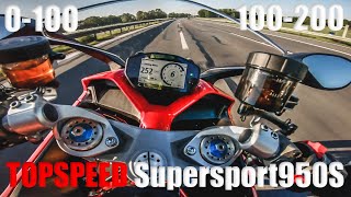 Ducati Supersport 950S  TOPSPEED  0100  100200 [upl. by Mersey]