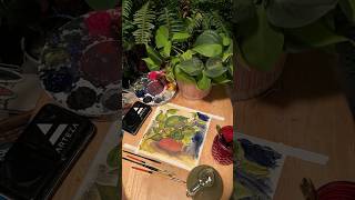 Daily practice 🪴 imperfectionism plants philodendron painting watercolor intuitiveart garden [upl. by Vudimir]