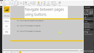 Power BI Buttons to navigate between pages [upl. by Malchus78]